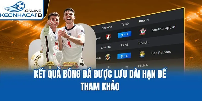 Kết quả bóng đá được lưu dài hạn để tham khảo